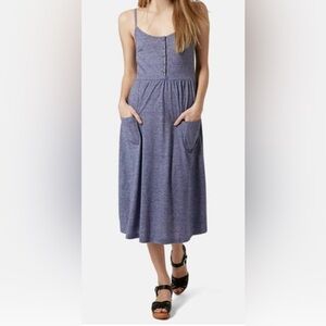 Topshop Gray Blue A-Line Midi Dress Resort